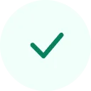Green checkmark inside a light green circle.