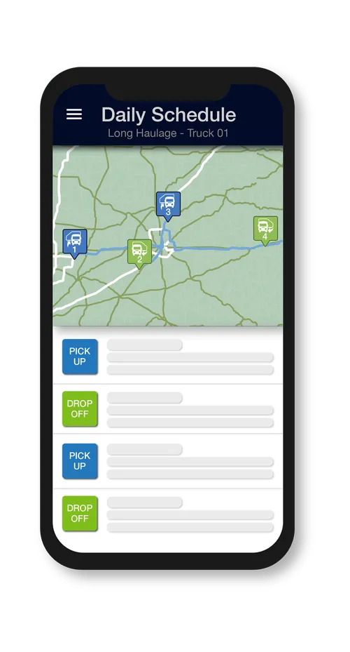 Graphic of M2X driver mobile app
