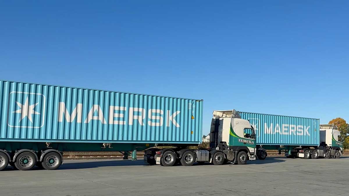 Temuka Transport container trucks lined up