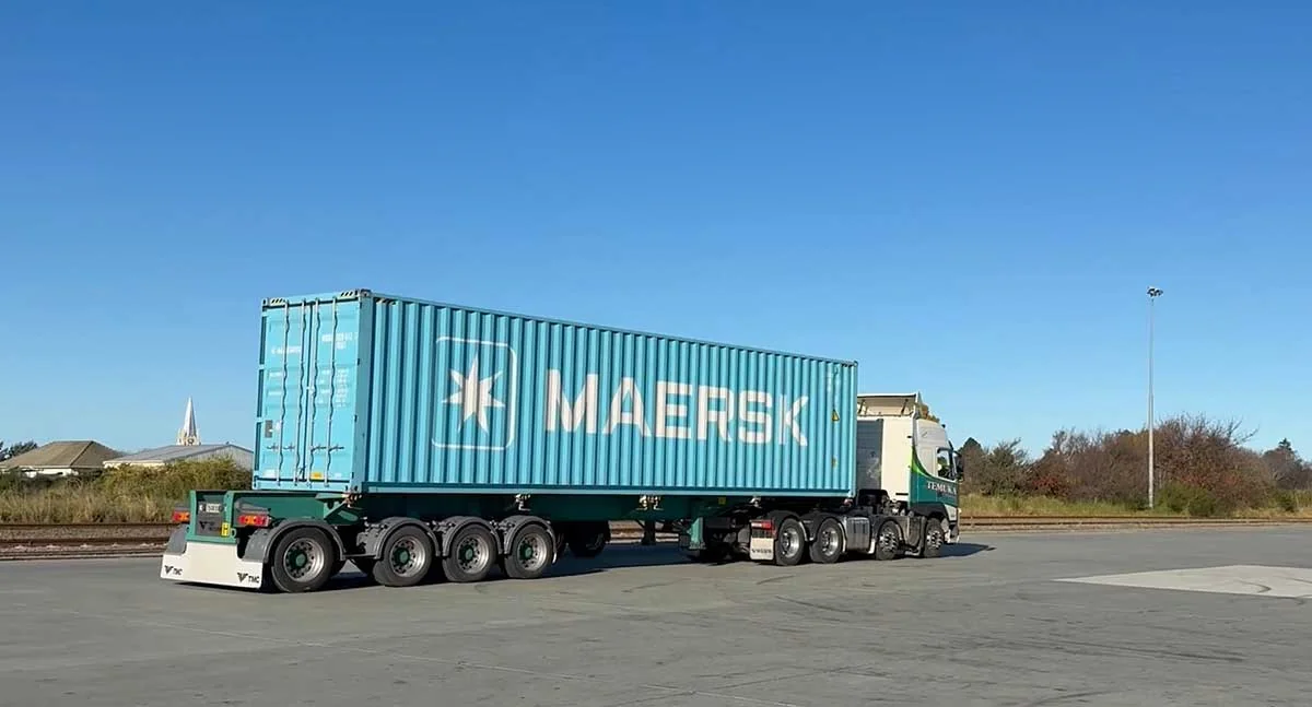 Container truck with M2X and Temuka Transport logos