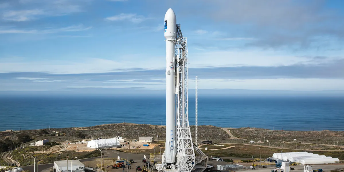 SpaceX rocket on site