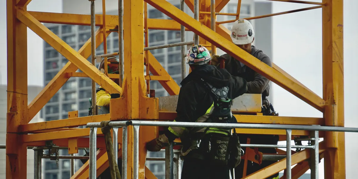 Welder working on project