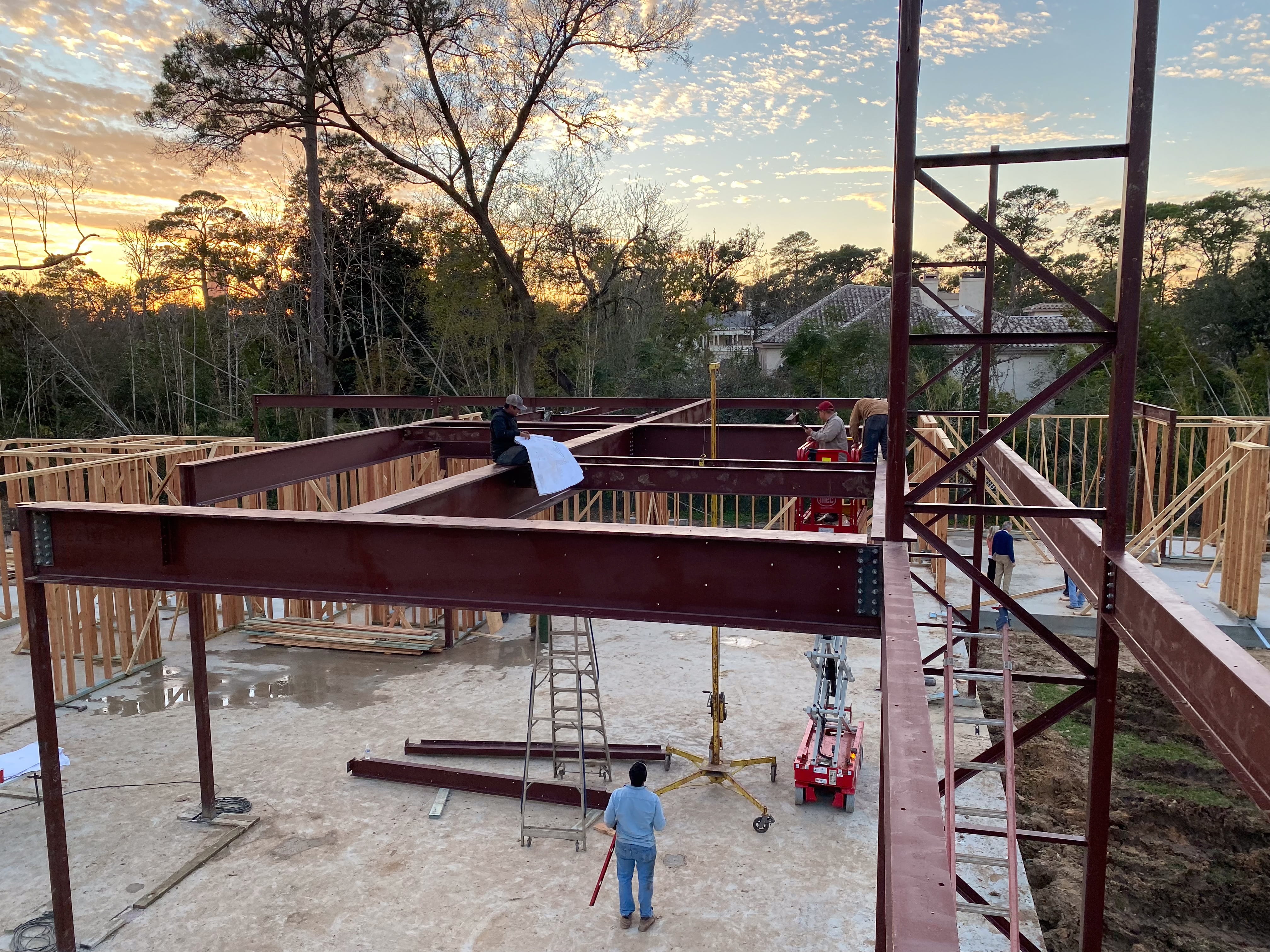 Welder on scaffolding working at client location