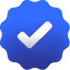 Verified icon badge with a checkmark on a blue background.