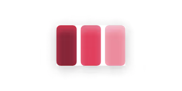 Three sample pinks