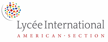 Logo of Lycée International American Section with colorful confetti circle and text.