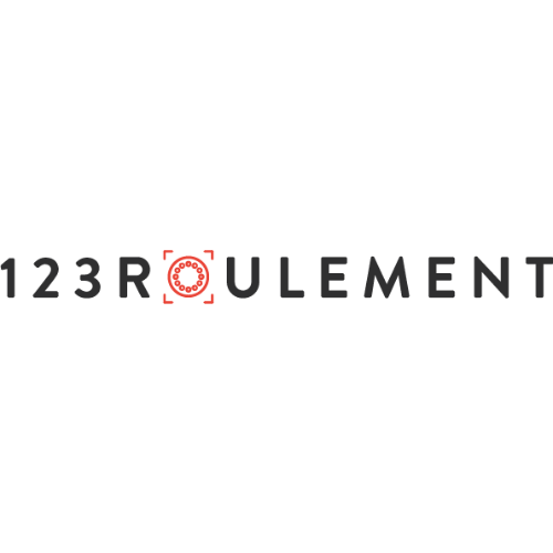 Text reading '123ROULEMENT' with the letter O replaced by a red roulette wheel icon.