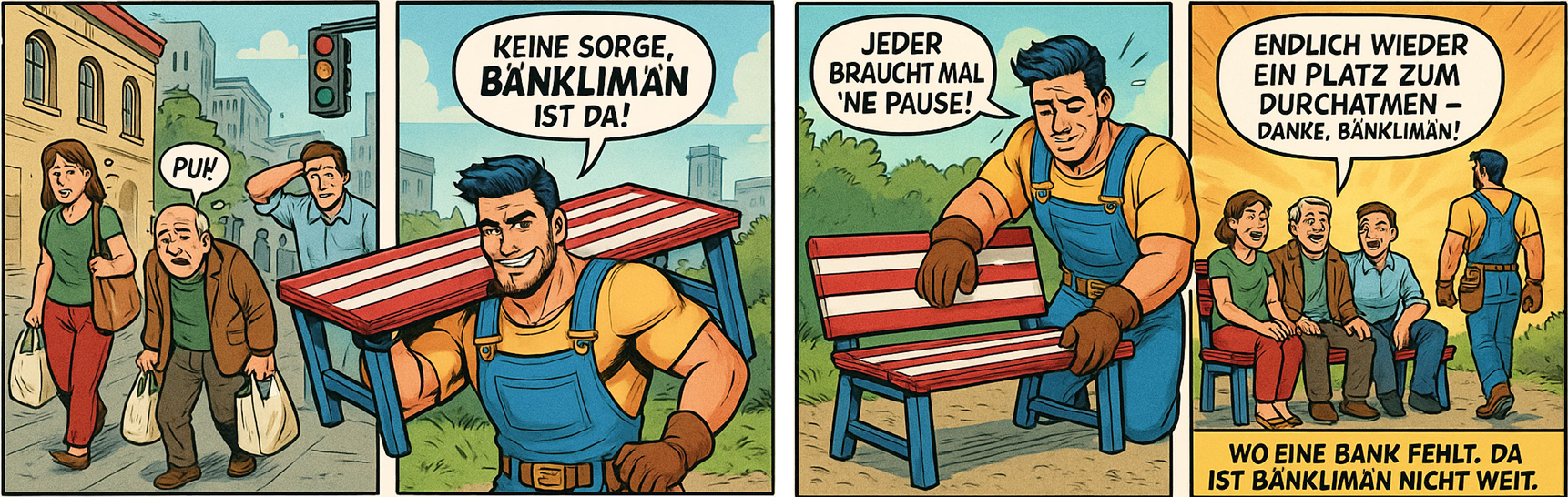 Comic Bänkliman Sitzbank Reparatur