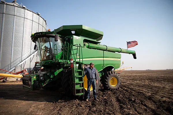 Neil Schutte on his farm in Iowa