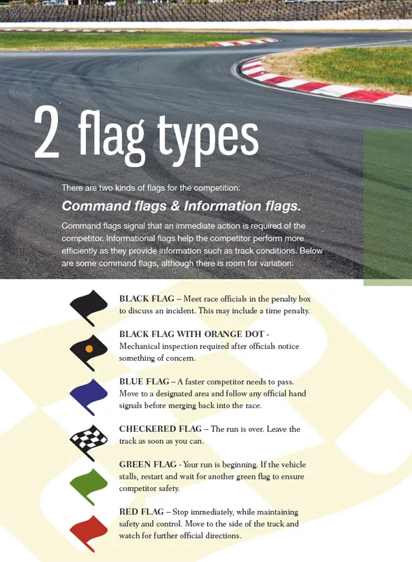 This graphic shows two flag types for racing.