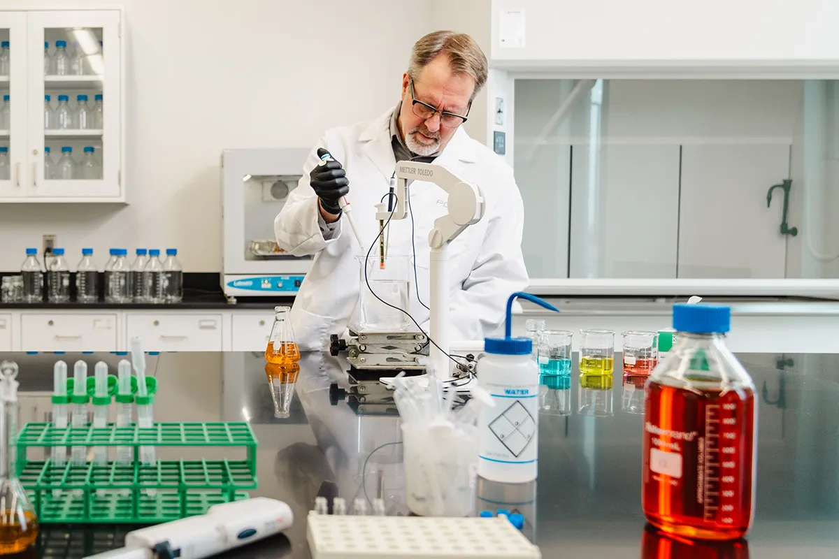 A man working in a lab 