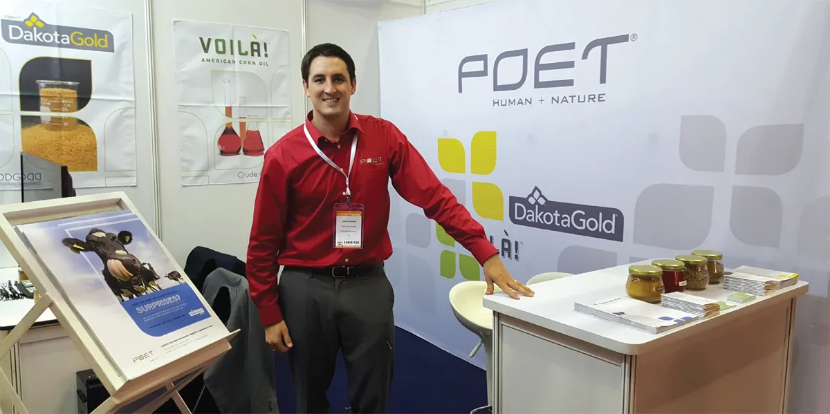 POET Nutrition Merchandiser David Kiesner at the Vietstock trade show in Vietnam