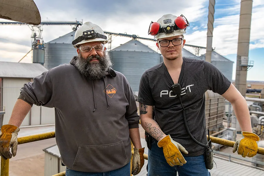 POET team members LeRoy Eilmes, Shift Supervisor, and Preston Severson, Plant Technician