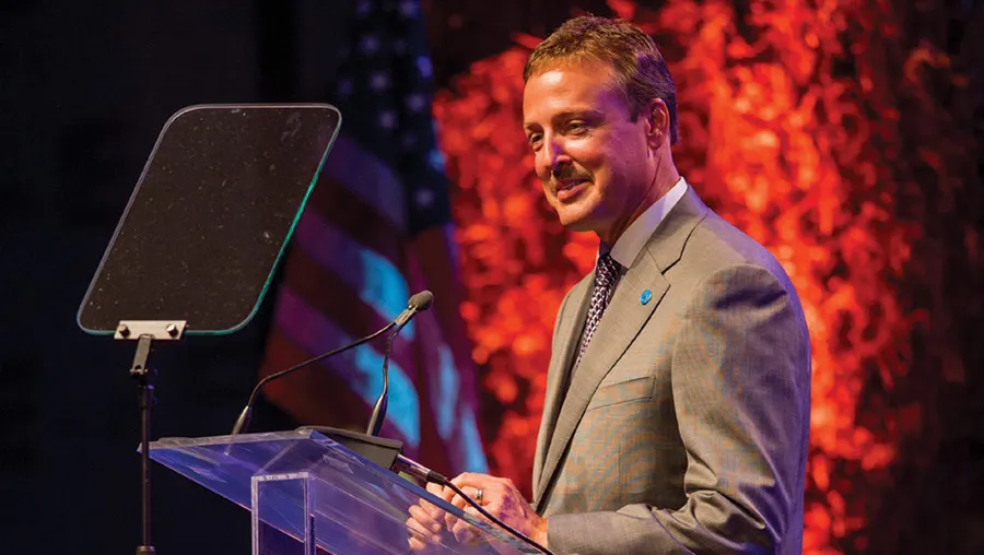 Jeff having speech