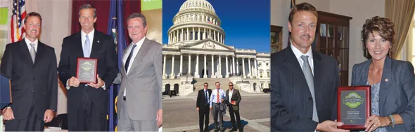 Left: Jeff Broin with Senator John Thune and Tom Buis Middle: Bryce Jones with Casey Whelan and Mick Miller Right: Jeff Broin with Rep. Kristi Noem