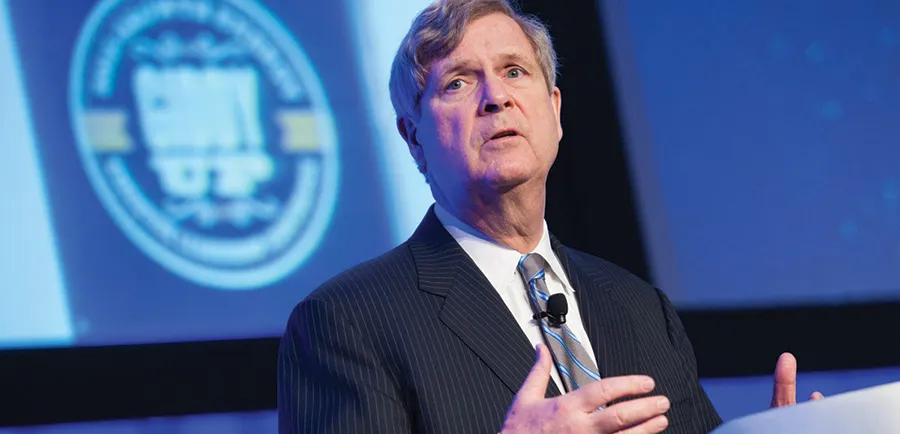 Tom Vilsack having speech