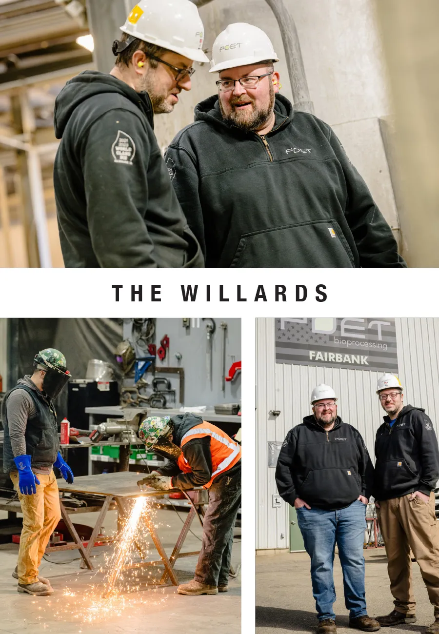 The Willards team in hoodies with hard hats