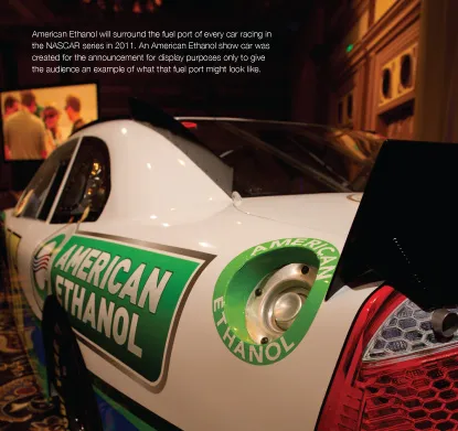 Racing car with American Ethanol branding.