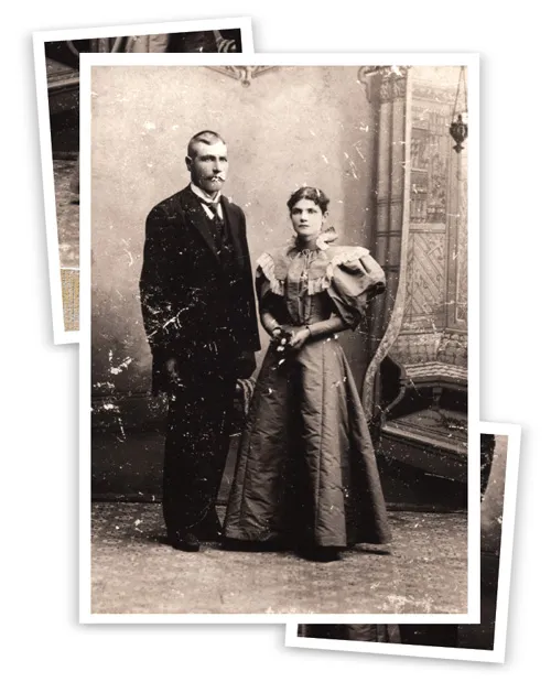 old photo on a white surface