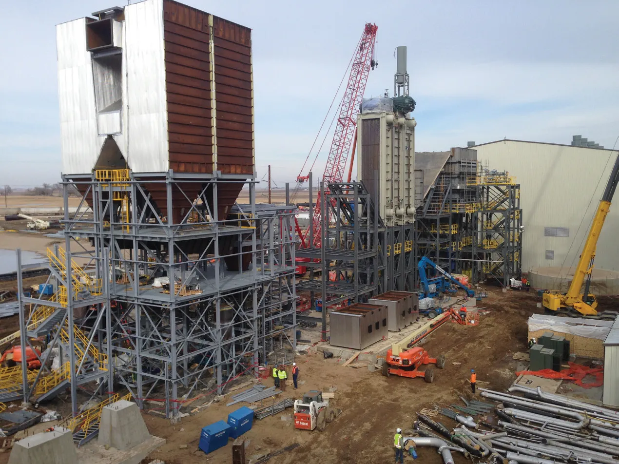 The solid fuel boiler construction is ongoing.