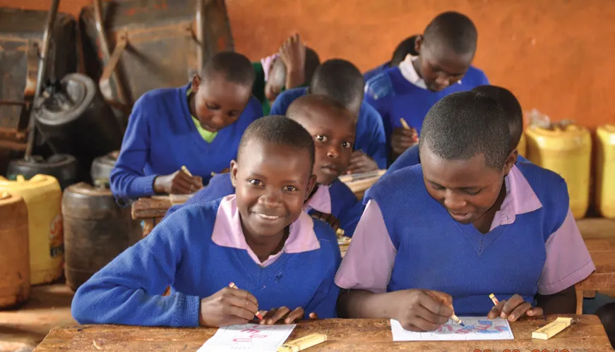 Students in a classroom at Travellers’ Oasis Centre in Sultan Hamud, Kenya