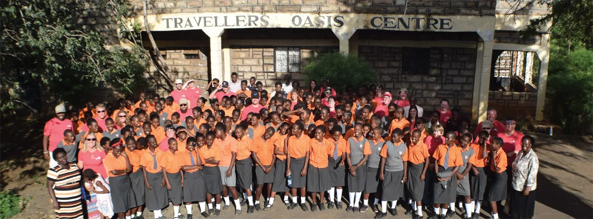 The team of mission trip participants with some of the Travellers’ Oasis Centre (TOC) students and staff.