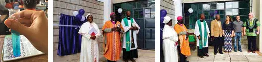 Clergy at outdoor ribbon-cutting ceremony