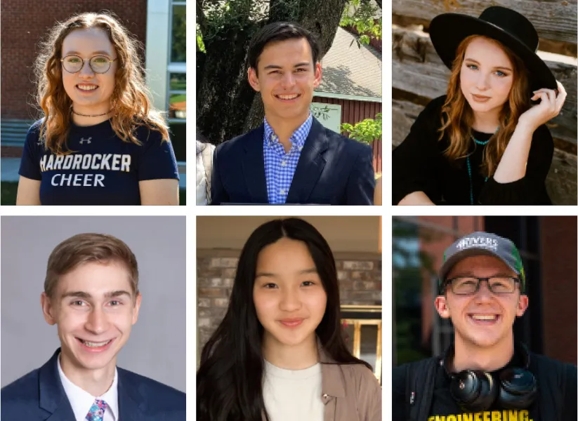 Headshots of six students
