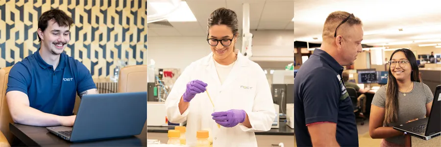 Professionals in tech, lab, and office