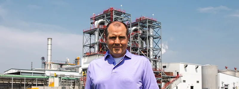 Headshot of David Cotten outdoors in front of the factory
