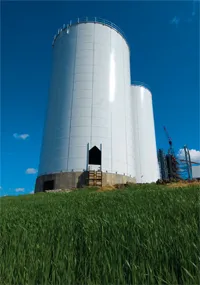Two big white tanks