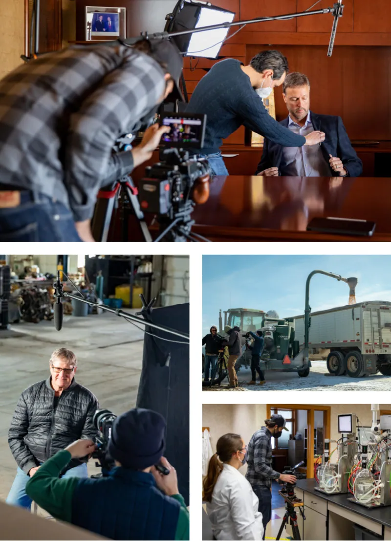 Film crew shoots multiple scenes on set