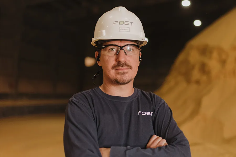 Clark wearing POET hard hat headshot 