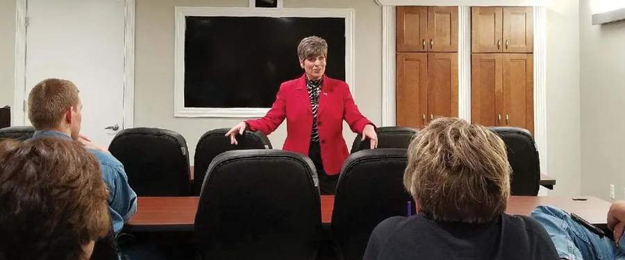 Joni having a speech