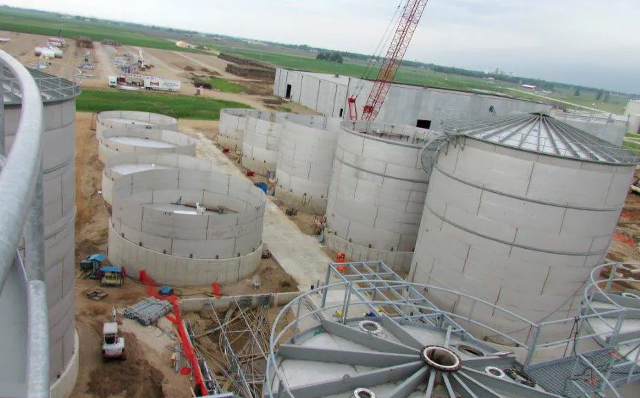 Aerial view of conversion tanks