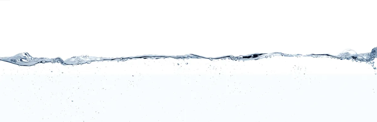 Water wave across a white background