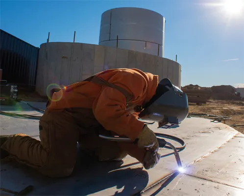 A welder welding metal