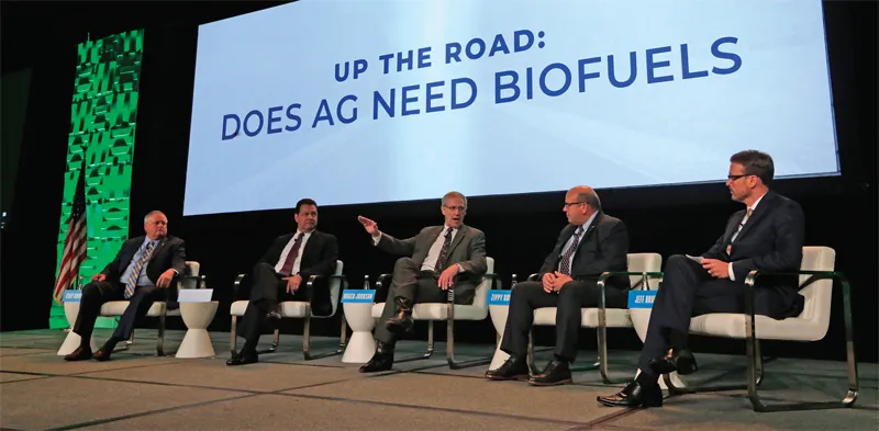 Panelists discuss biofuels on stage