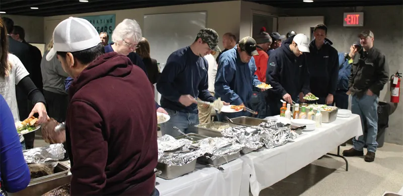 People having food