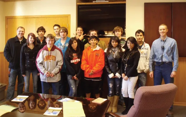 Chris Hanson, Technical Manager at POET Biorefining – Preston, Minn. gave a tour to the high school chemistry class at St. Charles High School , St. Charles, Minn.