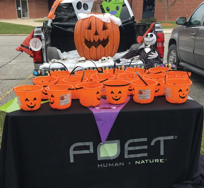 Halloween buckets on POET table