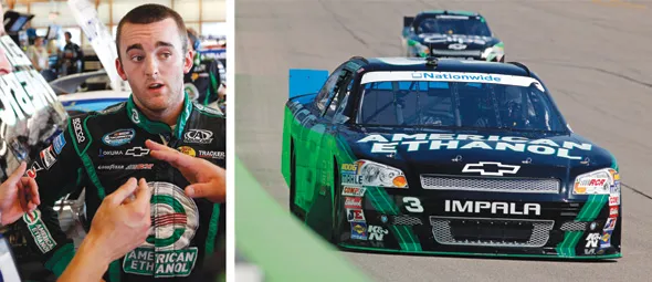 A driver and a race car