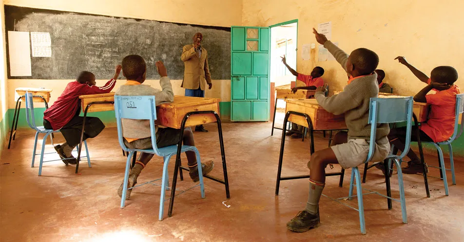 A teacher and students in a classroom