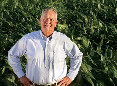Jim Purlee at a farm