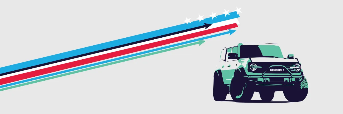 Biofuels monster truck leaves colorful trails