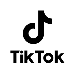 TikTok logo symbol with a black background.