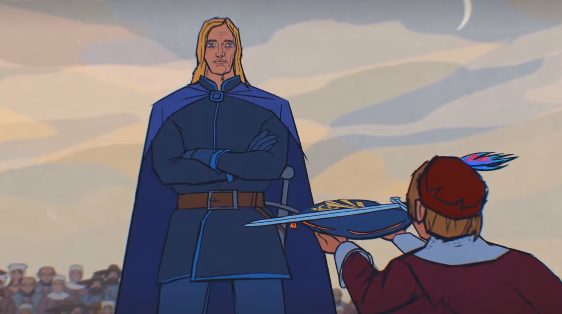 A man in a blue robe holding a sword. - UserVoice Images