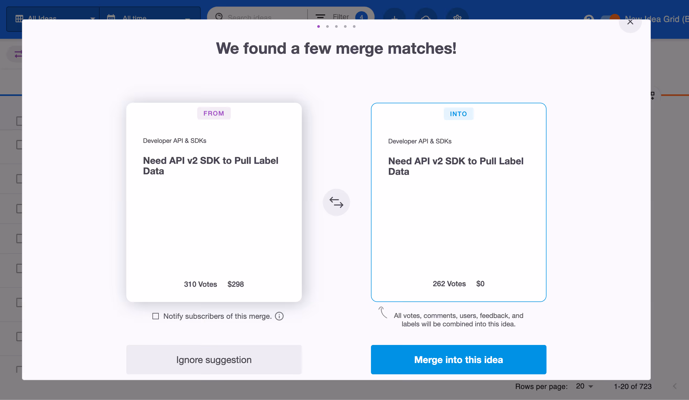 A website page with a blue background and a white box that says 