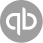 QuickBooks logo showing white stylized QB letters inside a gray circle.