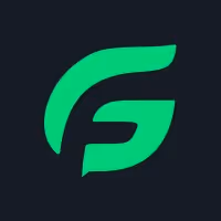 Green stylized letter F logo on a dark background.
